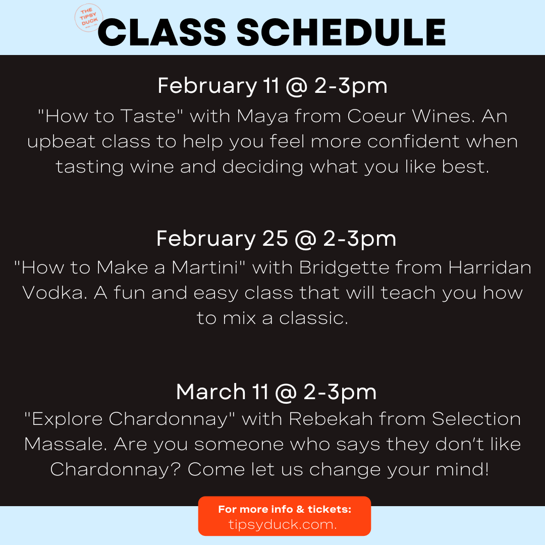 Upcoming Wine and Spirits Classes